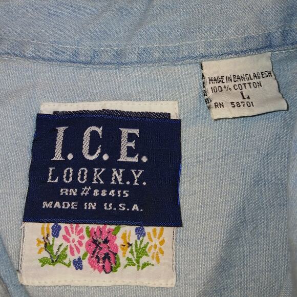 I.C.E. Look NY Womens Sleeveless Embellished Denim Top - Size: Large - Picture 8 of 8